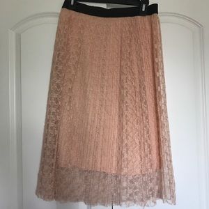Peach Midi lace skirt